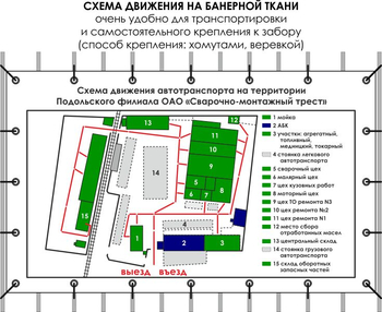 Схема движения (0,8х1,6 метра, банер) - Схемы движения автотранспорта - магазин "Охрана труда и Техника безопасности"